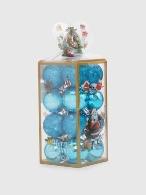 Набір різнокольорових новорічних кульок (16 шт.)  | 6745963