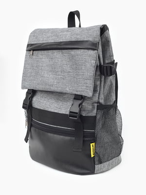 Сірий рюкзак з кишенями на блискавках | 6745973
