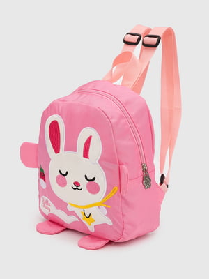 Рожевий рюкзак з принтом (25х21х9 см) | 6746107