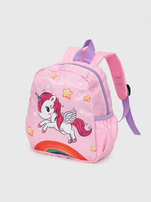 Рожевий дошкільний рюкзак з принтом | 6746114