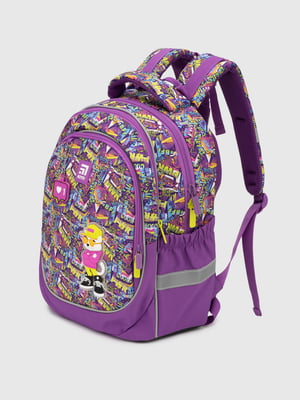 Рюкзак для початкової школи фіолетовий з принтом | 6746123