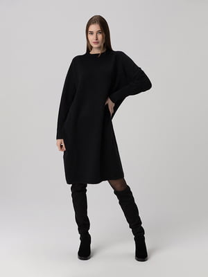 Чорна сукня-светр крою oversize | 6746145