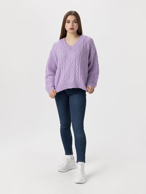 Пуловер бузкового кольору крою oversize | 6746531