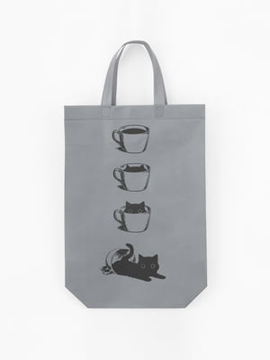 Еко-сумка “Кава кіт” світло-сіра | 6746819
