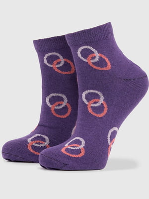 Шкарпетки фіолетові в принт | 6747018