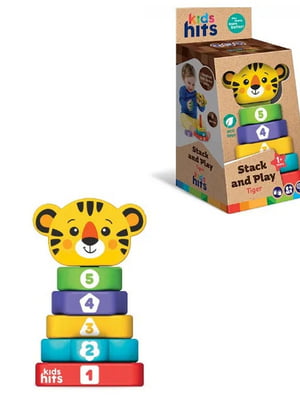 Іграшка дерев'яна “Пірамідка-тигр” | 6747489