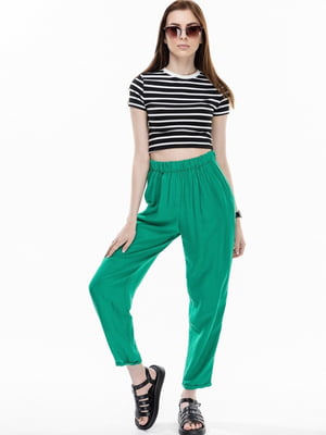 Зелені однотонні штани-мом | 6741651