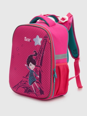 Рюкзак каркасний рожевий з принтом | 6742401