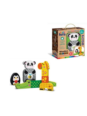 Іграшка дерев'яна кубики (12 деталей 4 персонажі) | 6743120