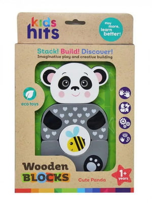 Іграшка дерев'яна "Панда" (4 деталі) | 6743438