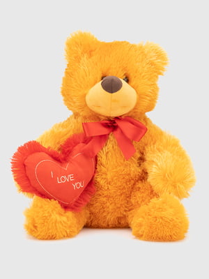 Іграшка «Ведмідь медунець з сердечком» жовта | 6737839