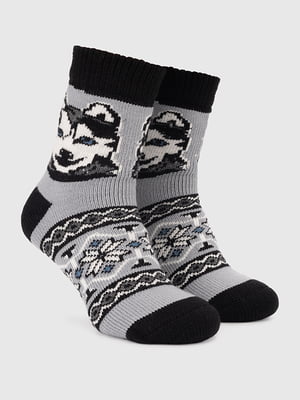 Шкарпетки «Хаскі» темно-сірі | 6740538
