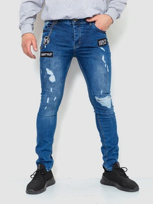 Сині джинси з потертостями | 6759266