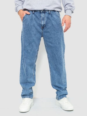 Голубые свободные джинсы с карманами | 6759281