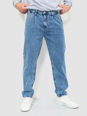 Голубые свободные джинсы с карманами | 6759282