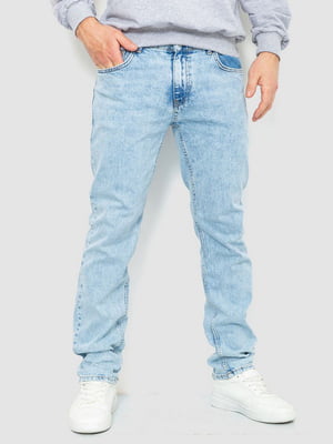 Блакитні класичні джинси із п'ятьма кишенями | 6759285
