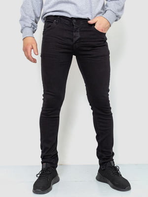 Зауженные черные джинсы с карманами | 6759286