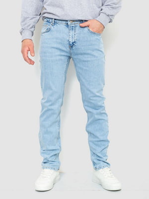 Блакитні класичні джинси з п'ятьма кишенями | 6759297