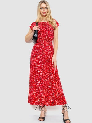 Червона сукня А-силуету на поясі | 6759503