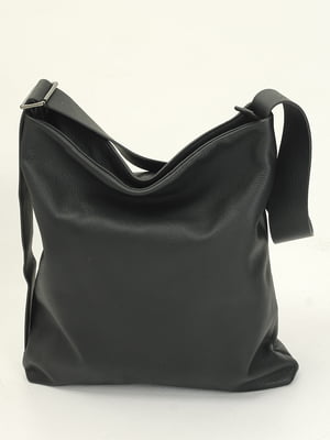 Кожаная черная сумка-мешок | 6759684