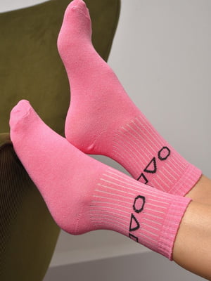Демісезонні рожеві шкарпетки з написом | 6761029