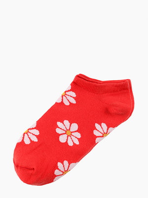 Шкарпетки червоні в принт | 6748005