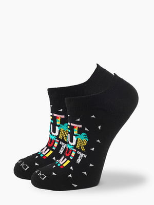 Шкарпетки чорні з принтом | 6748109