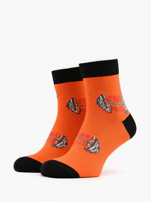 Шкарпетки помаранчеві з принтом | 6748315