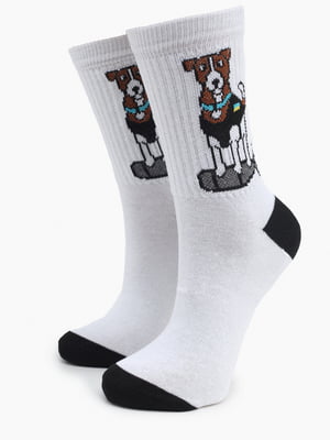 Шкарпетки білі “Пес на бомбі” | 6748356