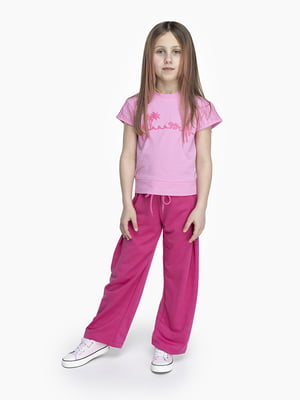 Рожевий комплект: футболка і штани | 6748379