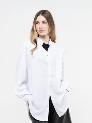 Блуза однотонна біла | 6748408