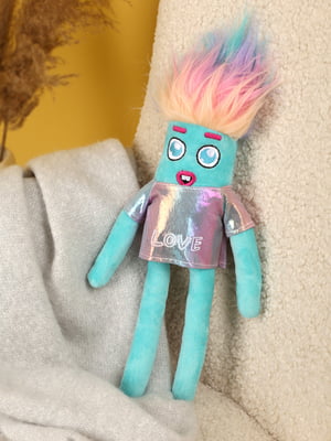 М'яка іграшка блакитна веселкове волосся сосиска (40 см) | 6748571