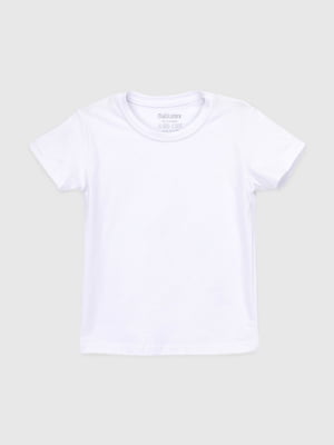 Біла однотонна футболка | 6748980