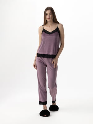 Піжама бузкового кольору: майка і штани | 6749149