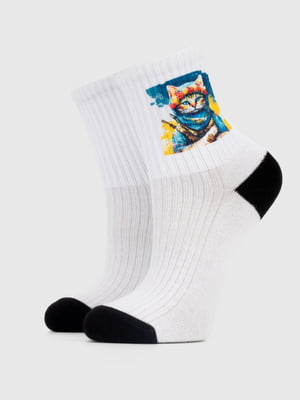 Шкарпетки білі з принтом | 6749196