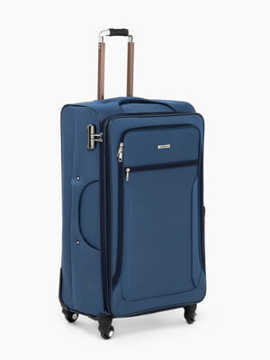 Синя велика валіза з ручкою | 6750557