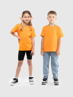 Однотонна футболка помаранчевого кольору | 6750765