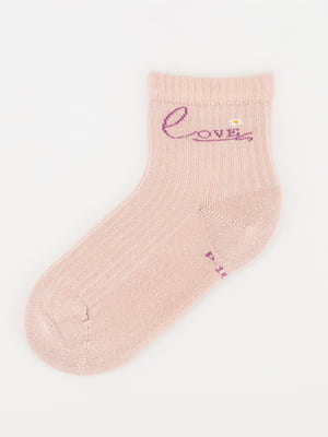 Шкарпетки пудрового кольору з принтом | 6748298