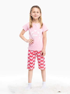 Рожева піжама: футболка і капрі | 6748482