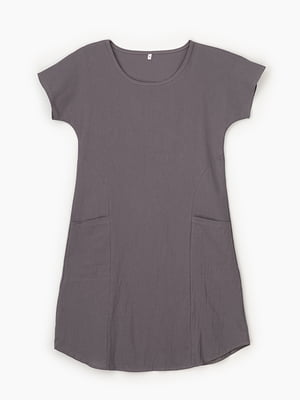 Темно-сіра бавовняна сукня-футболка | 6748772