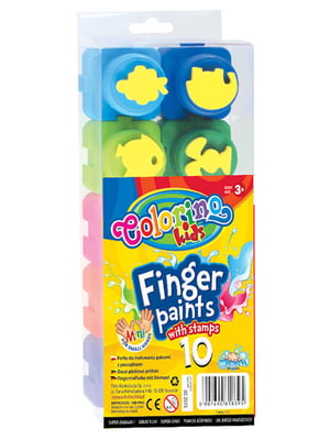 Фарби пальчикові Colorino зі штампом (10 кольорів) | 6749857