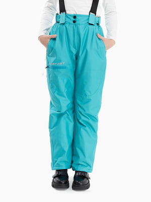 Штани на шлейках бірюзового кольору (158 см) | 6750203