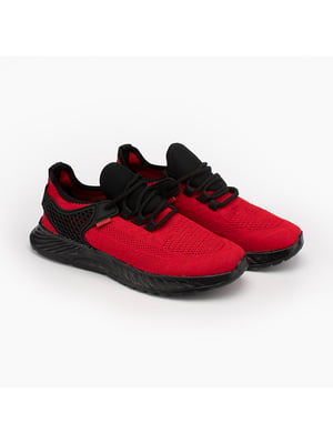 Червоно-чорні кросівки на шнурівці | 6750227