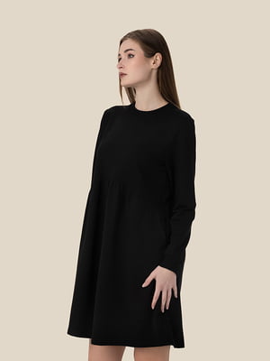 Чорна однотонна сукня А-силуету  | 6750336
