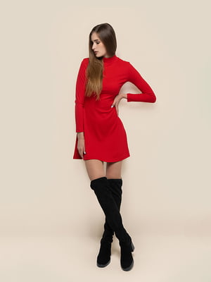 Червона сукня А-силуету з розкльошеною спідницею | 6750877