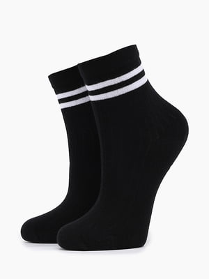 Чорні шкарпетки з білими смужками (18-20 р.) | 6751279