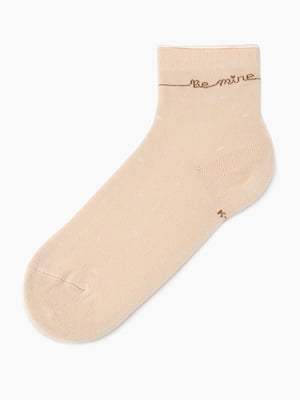 Бежеві шкарпетки з принтом (35-40 р.) | 6751358