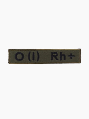 Шеврон на липучці O(I) Rh (+) кольору олива олива (12 х 2,5 см) | 6751465