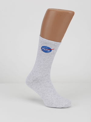 Сірі шкарпетки з принтом (39-42 р.) | 6751668