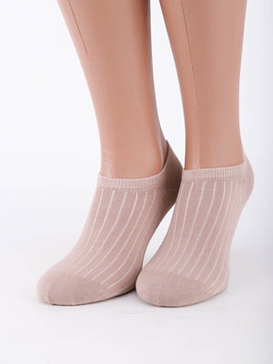 Короткі шкарпетки в рубчик кавового кольору | 6751680